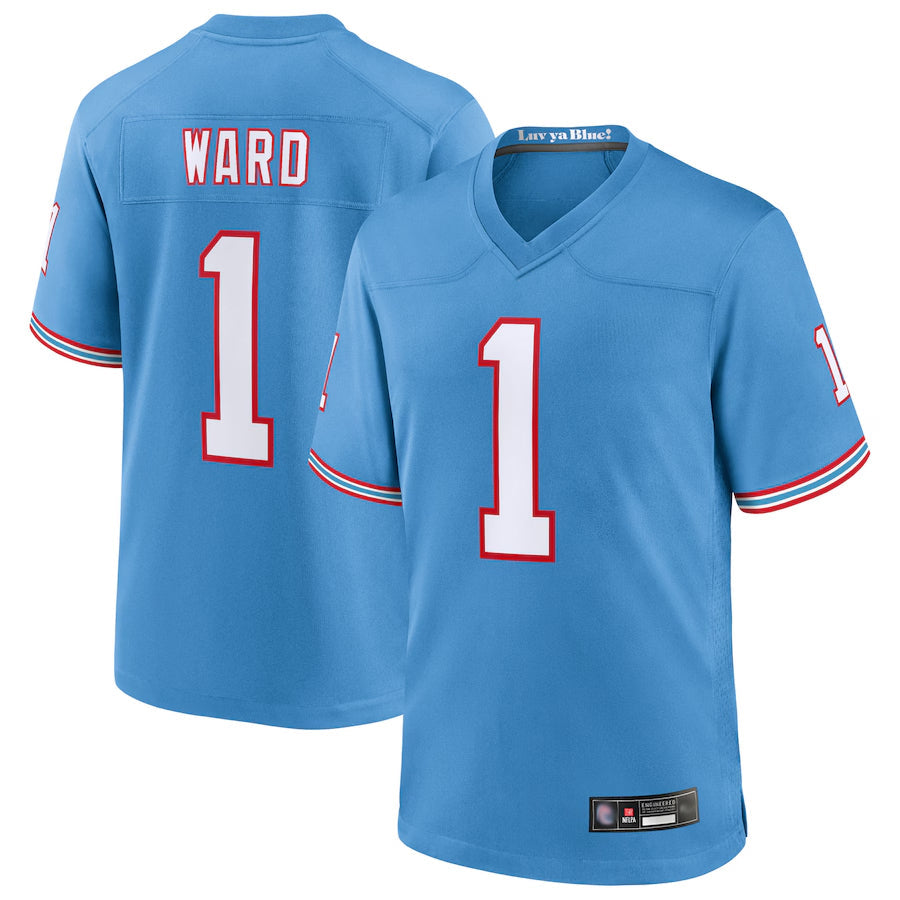 Johmsee T.Titans #1 Cameron Ward Player Light Blue Replica Limited Game Stitched Jerseys