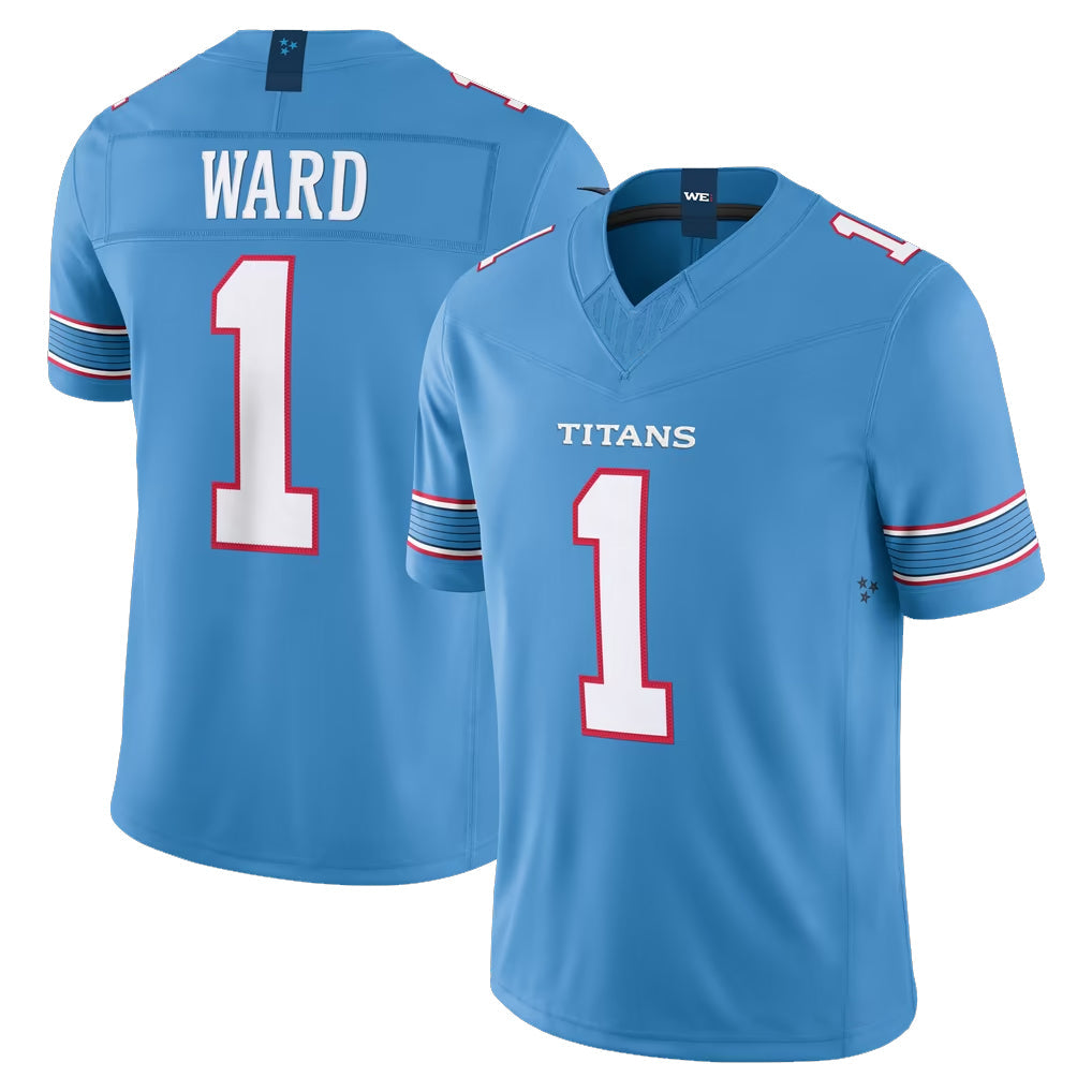 Johmsee T.Titans #1 Cameron Ward Player Light Blue Team Vapor F.U.S.E. Limited Home Game Stitched Jerseys