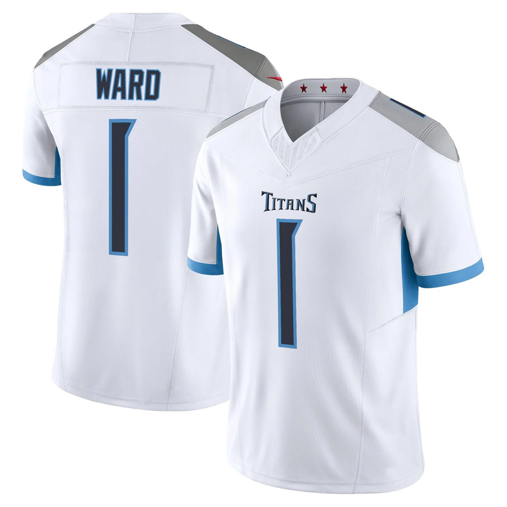 Johmsee T.Titans #1 Cameron Ward Player White 2025 Vapor Limited Home Game Stitched Jerseys