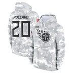 Johmsee T.Titans #20 Tony Pollard Player Arctic Camo Salute To Service Hoodies Game Stitched Jerseys