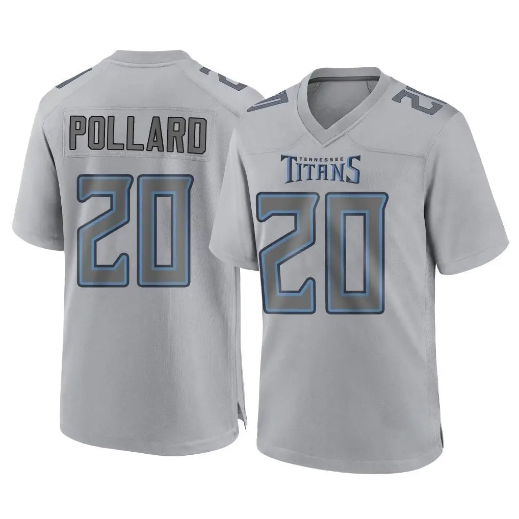 Johmsee T.Titans #20 Tony Pollard Player Gray Atmosphere Fashion Home Game Stitched Jerseys