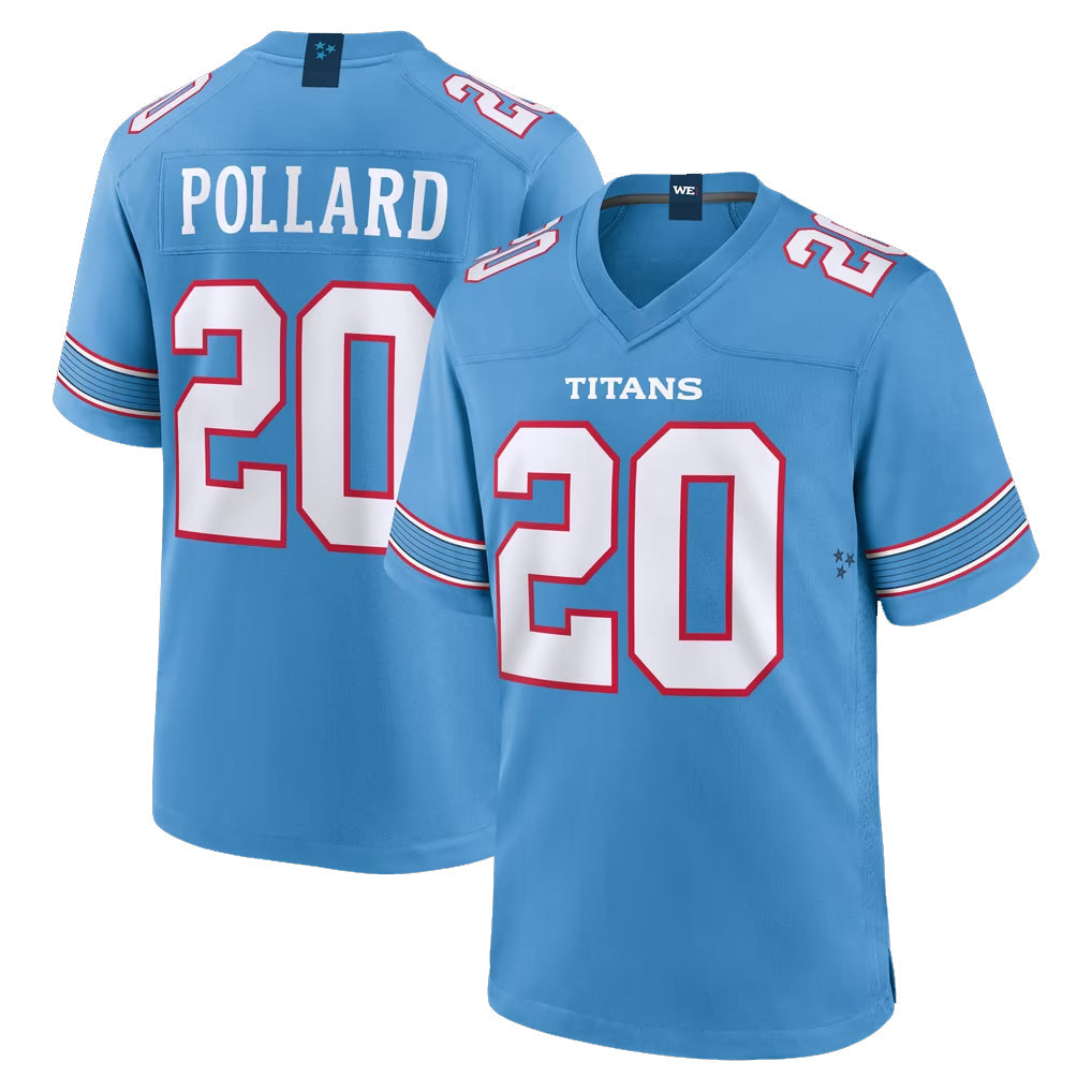 Johmsee T.Titans #20 Tony Pollard Player Light Blue 2026 Game Home Stitched Jerseys