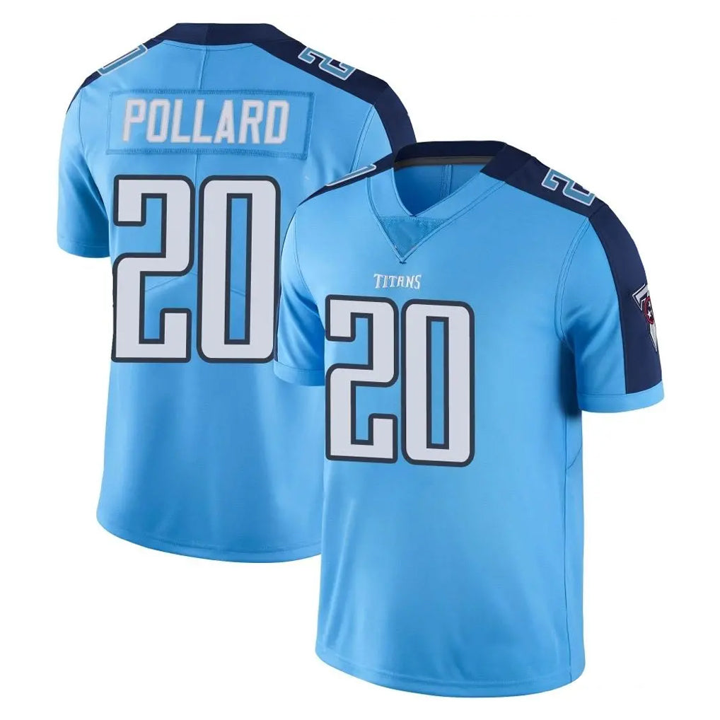 Johmsee T.Titans #20 Tony Pollard Player Light Blue Limited Color Rush Home Game Stitched Jerseys