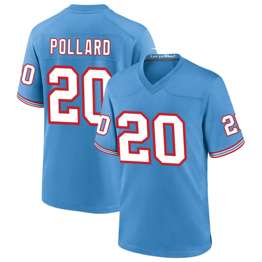 Johmsee T.Titans #20 Tony Pollard Player Light Blue Throwback Alternate Game Stitched Jerseys