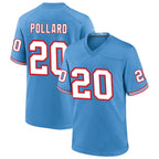 Johmsee T.Titans #20 Tony Pollard Player Light Blue Throwback Alternate Game Stitched Jerseys