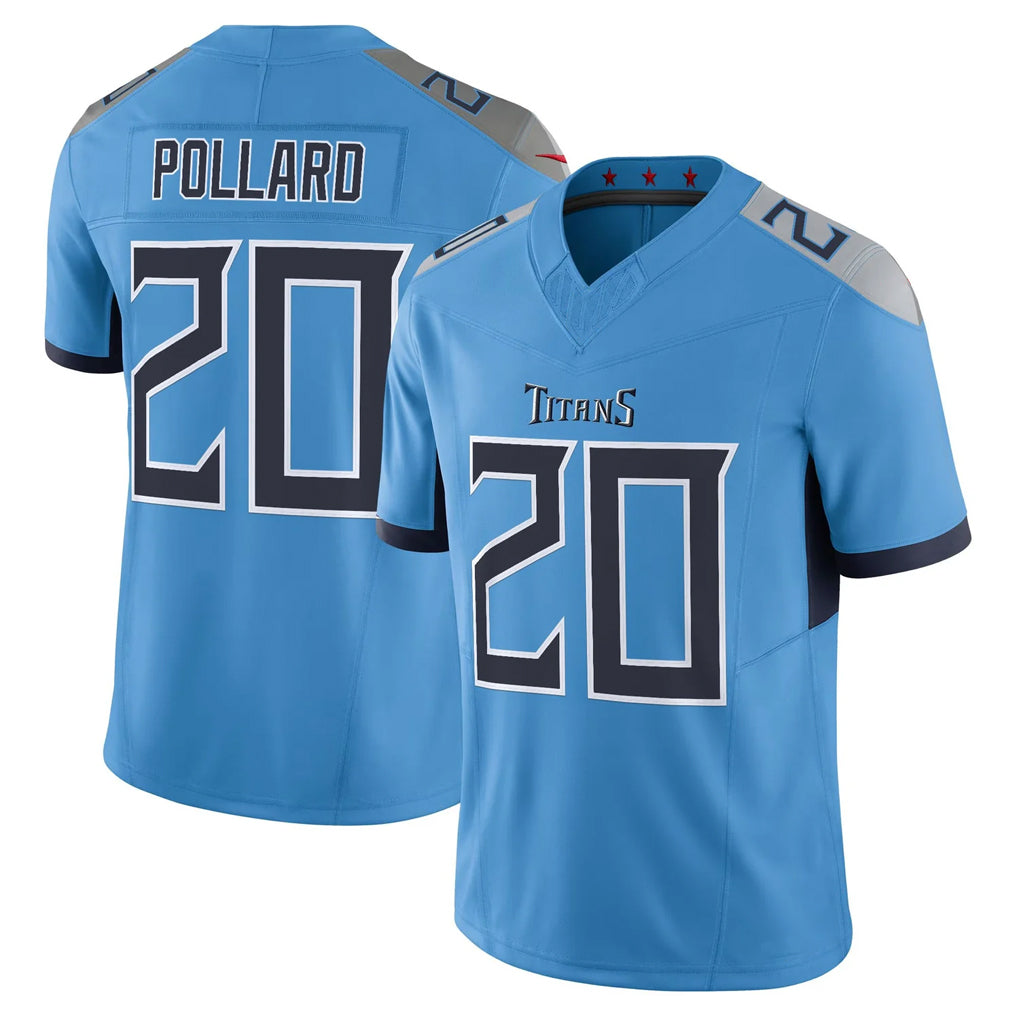 Johmsee T.Titans #20 Tony Pollard Player Light Blue Vapor F.U.S.E. Limited Home Game Stitched Jerseys