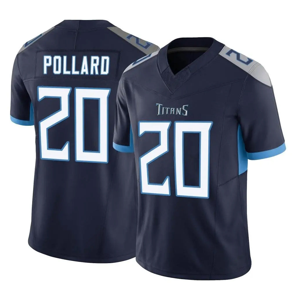 Johmsee T.Titans #20 Tony Pollard Player Navy Limited Vapor F.U.S.E. Home Game Stitched Jerseys