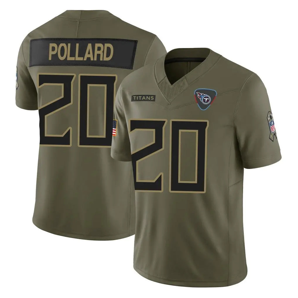 Johmsee T.Titans #20 Tony Pollard Player Olive Limited 2025 Salute to Service Home Game Stitched Jerseys