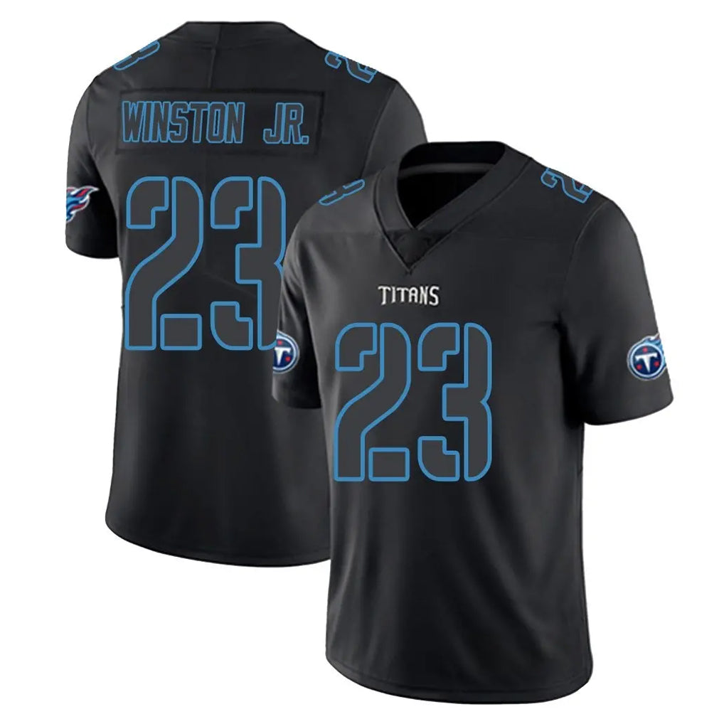 Johmsee T.Titans #23 Kevin Winston Jr. Player Black Impact Limited Home Game Stitched Jerseys