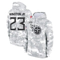 Johmsee T.Titans #23 Kevin Winston Jr. Player Camo Arctic Salute to Service Pullover Hoodies Home Game Stitched Jerseys