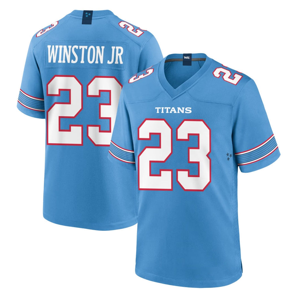 Johmsee T.Titans #23 Kevin Winston Jr. Player Light Blue 2026 Game Home Stitched Jerseys