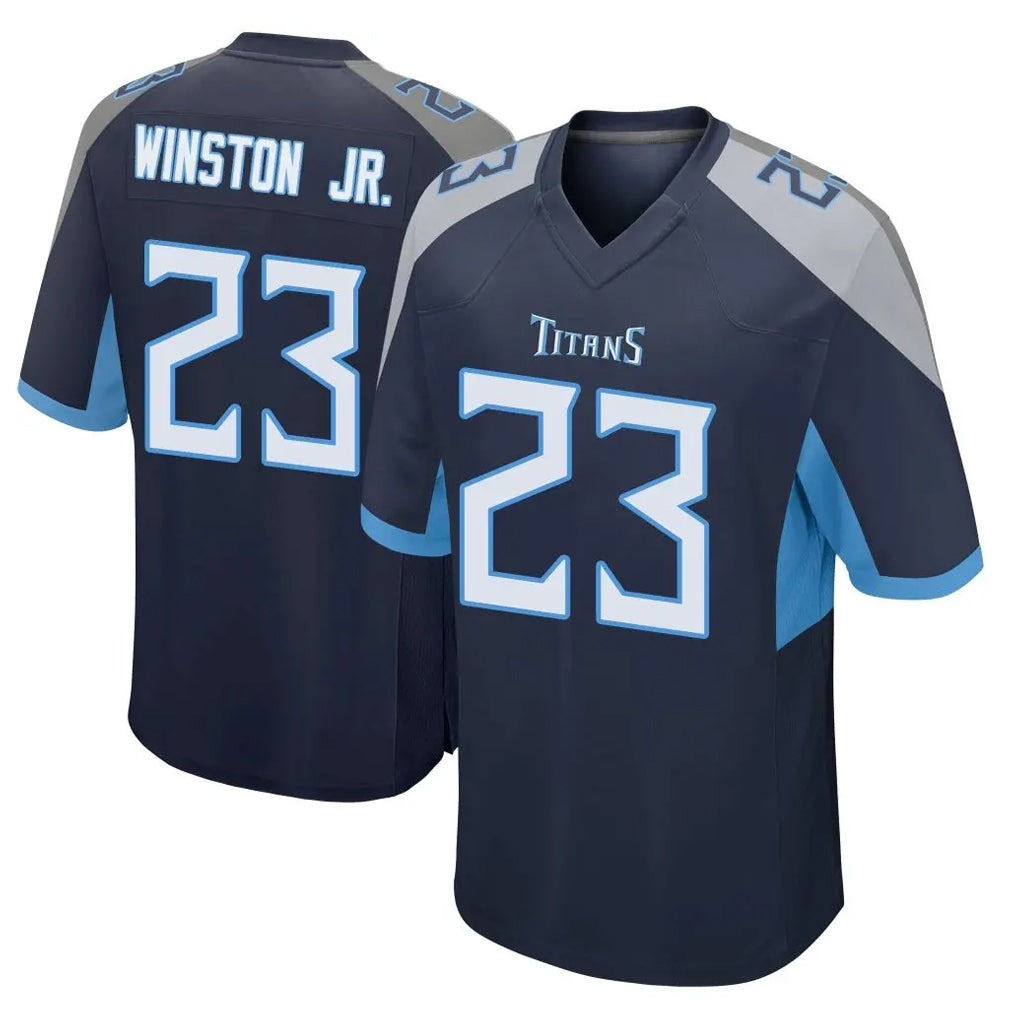 Johmsee T.Titans #23 Kevin Winston Jr. Player Navy Home Game Stitched Jerseys