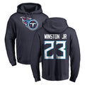 Johmsee T.Titans #23 Kevin Winston Jr. Player Navy Logo Pullover Hoodies Home Game Stitched Jerseys
