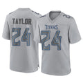Johmsee T.Titans #24 Alontae Taylor Player Gray Atmosphere Fashion Home Game Stitched Jerseys