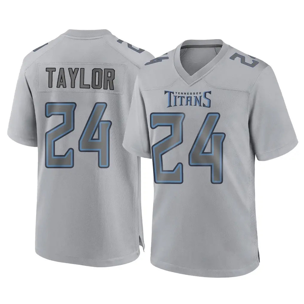 Johmsee T.Titans #24 Alontae Taylor Player Gray Atmosphere Fashion Home Game Stitched Jerseys