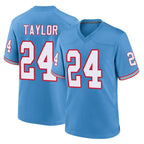 Johmsee T.Titans #24 Alontae Taylor Player Light Blue Oilers Throwback Home Game Stitched Jerseys