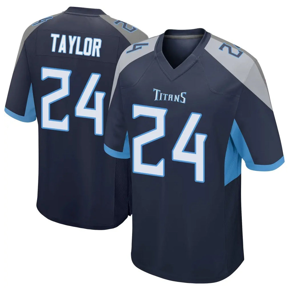 Johmsee T.Titans #24 Alontae Taylor Player Navy Home Game Stitched Jerseys