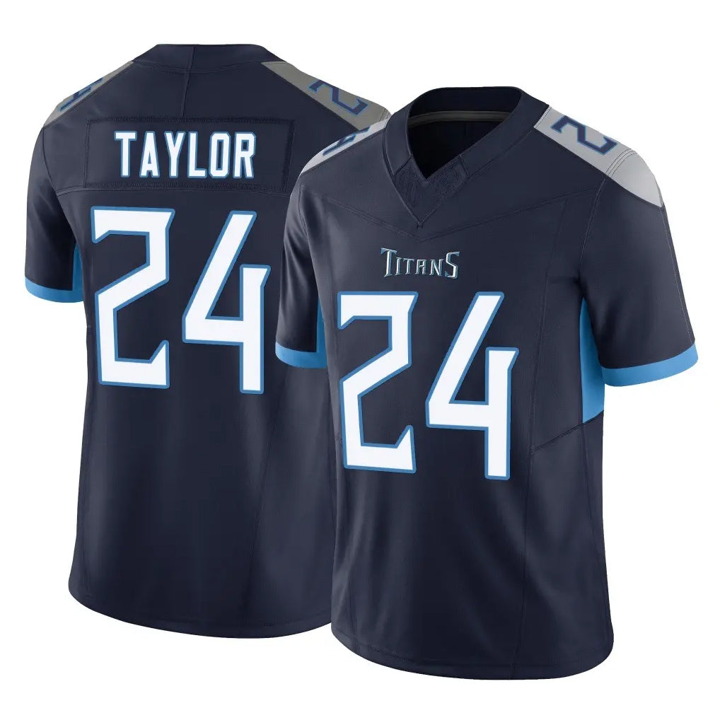 Johmsee T.Titans #24 Alontae Taylor Player Navy Limited Vapor F.U.S.E. Home Game Stitched Jerseys