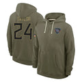 Johmsee T.Titans #24 Alontae Taylor Player Olive Salute to Service Hoodies Home Game Stitched Jerseys