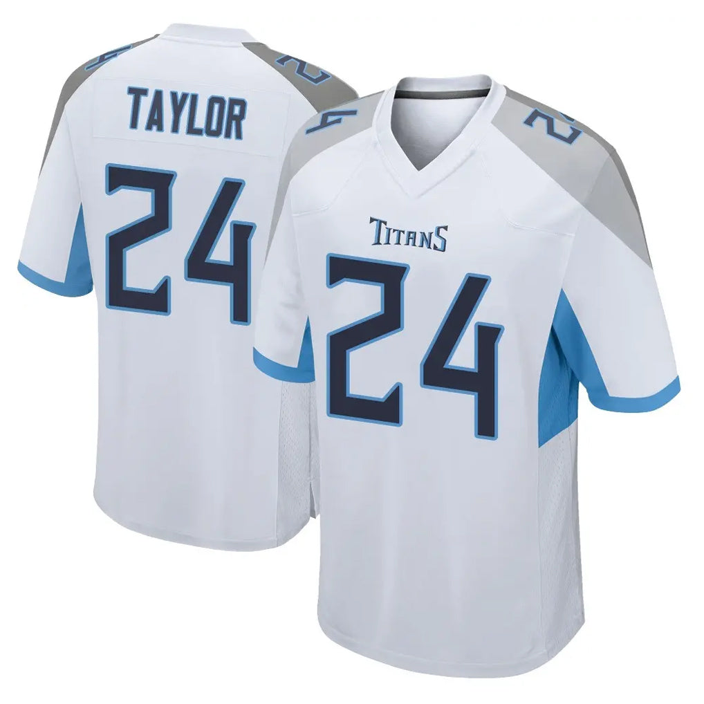 Johmsee T.Titans #24 Alontae Taylor Player White Home Game Stitched Jerseys