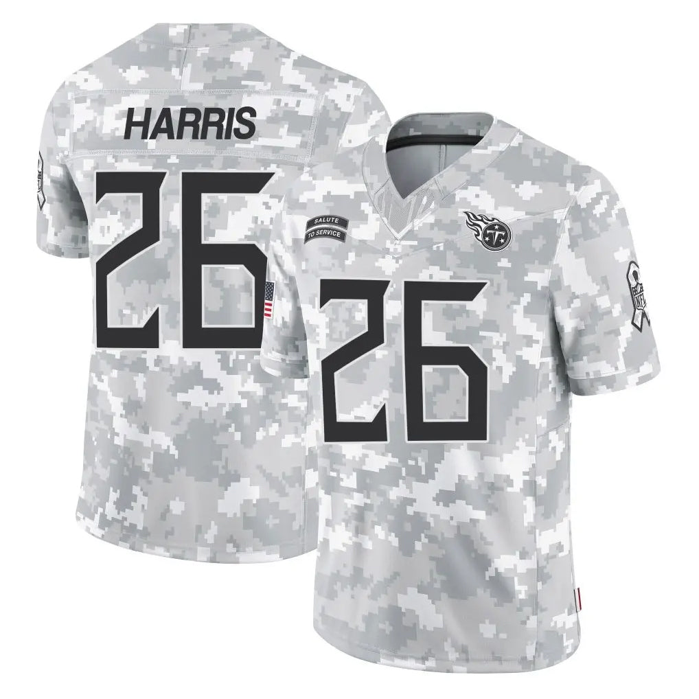 Johmsee T.Titans #26 Marcus Harris Player Arctic Camo Limited Salute to Service Home Game Stitched Jerseys