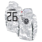 Johmsee T.Titans #26 Marcus Harris Player Camo Arctic Salute to Service Pullover Hoodies Home Game Stitched Jerseys