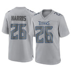 Johmsee T.Titans #26 Marcus Harris Player Gray Atmosphere Fashion Home Game Stitched Jerseys