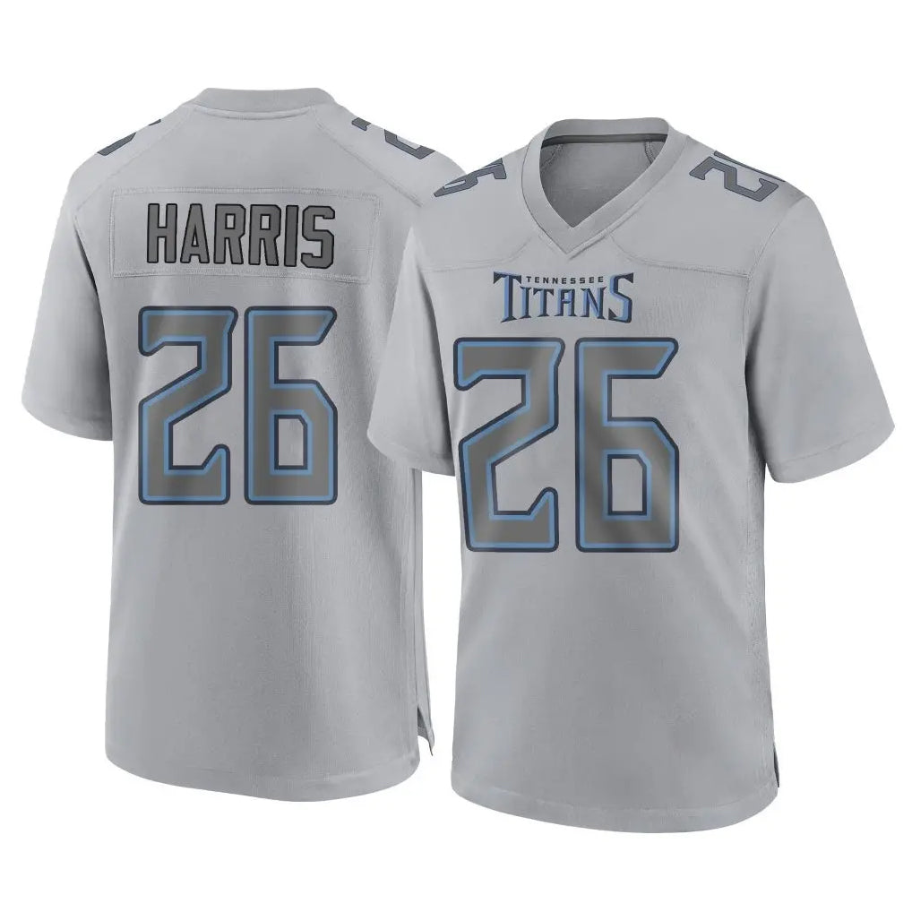 Johmsee T.Titans #26 Marcus Harris Player Gray Atmosphere Fashion Home Game Stitched Jerseys