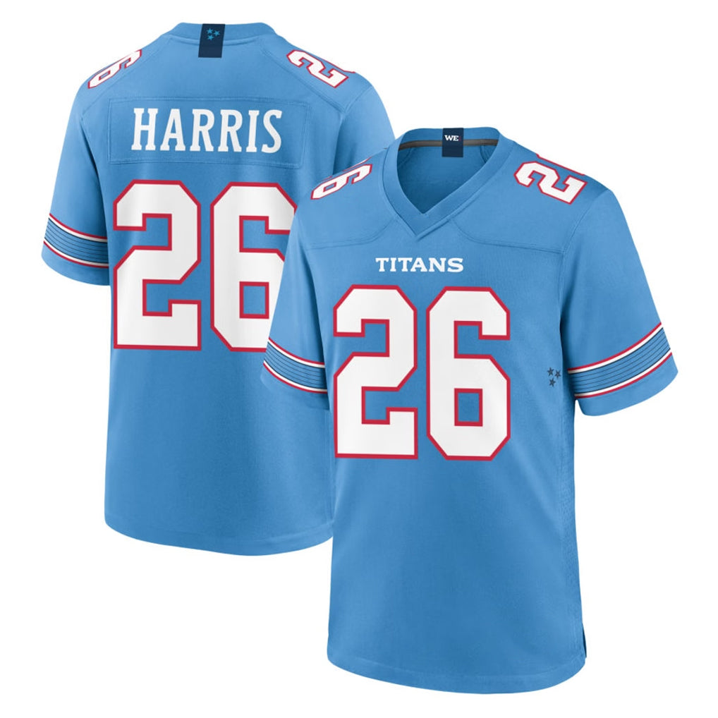 Johmsee T.Titans #26 Marcus Harris Player Light Blue 2026 Game Home Stitched Jerseys