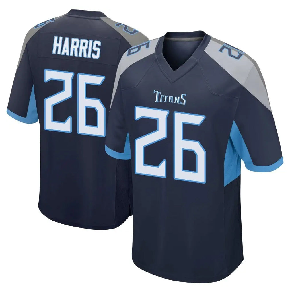 Johmsee T.Titans #26 Marcus Harris Player Navy Home Game Stitched Jerseys