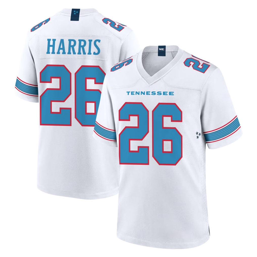 Johmsee T.Titans #26 Marcus Harris Player White 2026 Game Home Stitched Jerseys