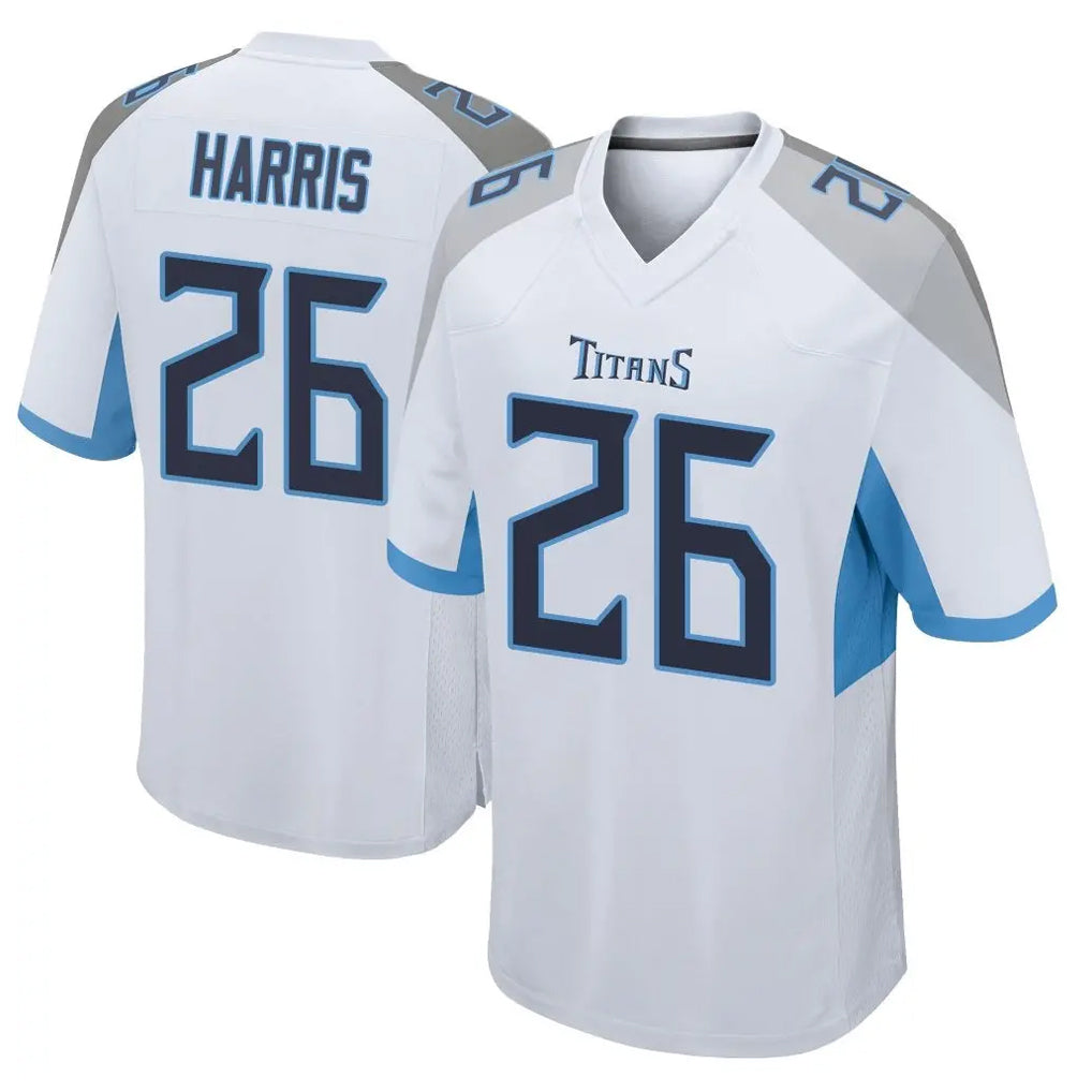 Johmsee T.Titans #26 Marcus Harris Player White Home Game Stitched Jerseys
