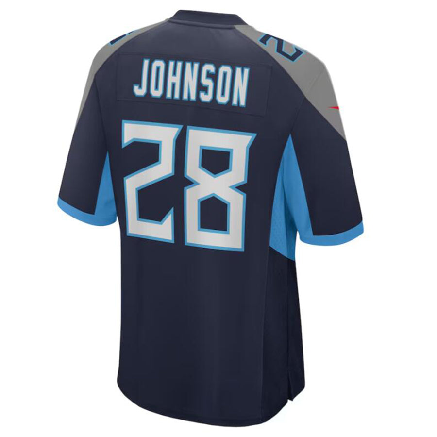 Johmsee T.Titans #28 Chris Johnson Navy Retired Player Game Jersey American Stitched Football Jersey