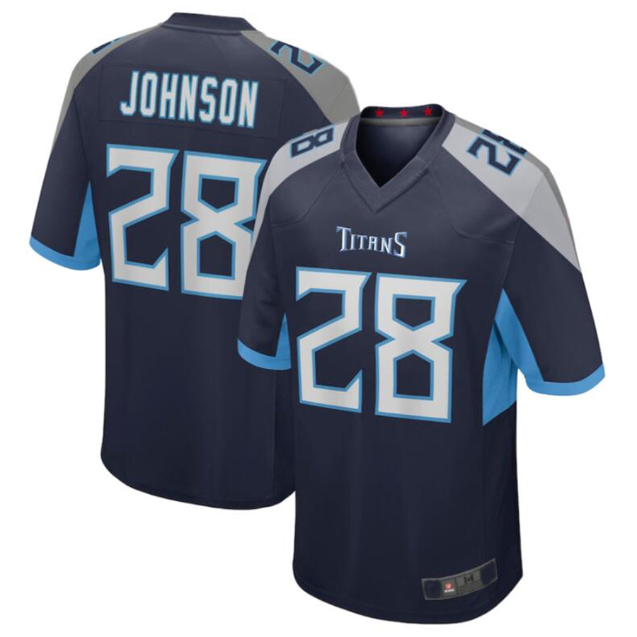 Johmsee T.Titans #28 Chris Johnson Navy Retired Player Game Jersey American Stitched Football Jerseys