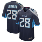 Johmsee T.Titans #28 Chris Johnson Navy Retired Player Game Jersey American Stitched Football Jerseys