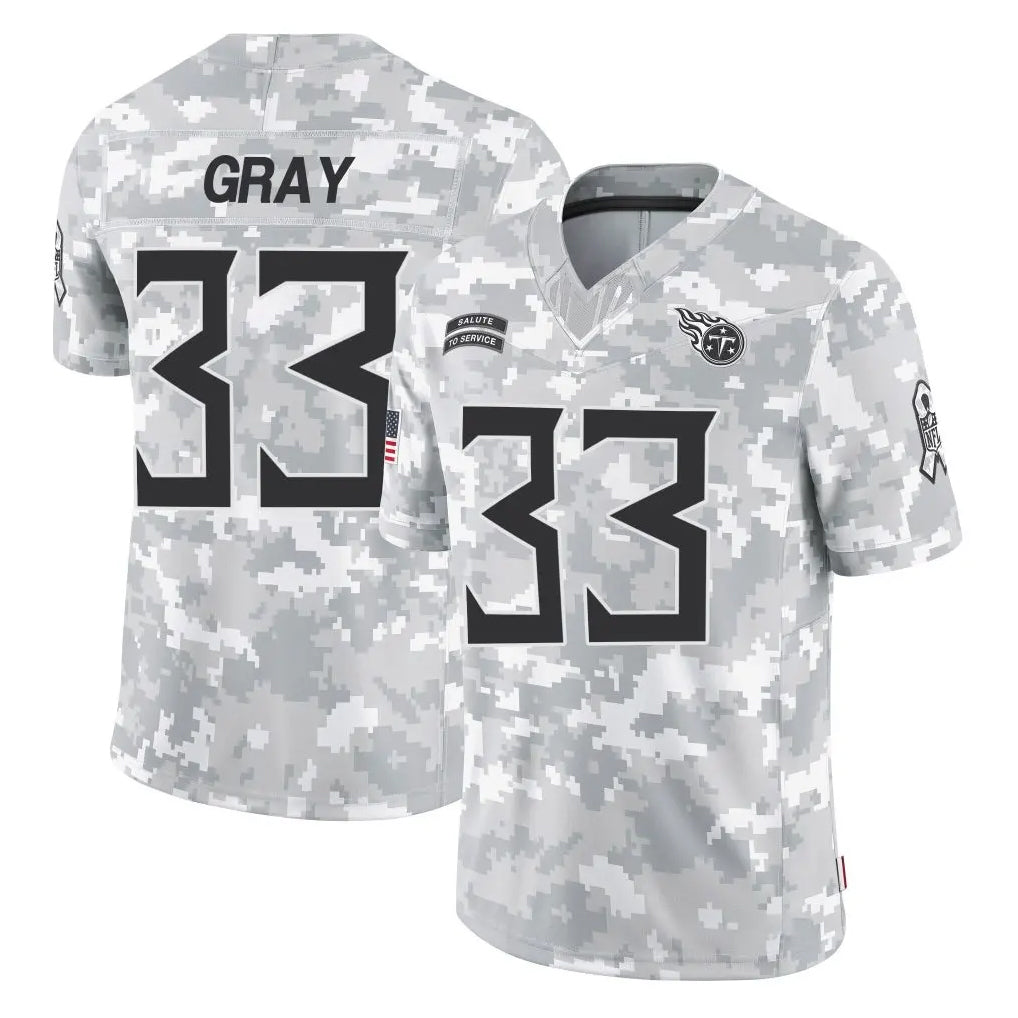 Johmsee T.Titans #33 Cedric Gray Player Arctic Camo Limited Salute to Service Home Game Stitched Jerseys