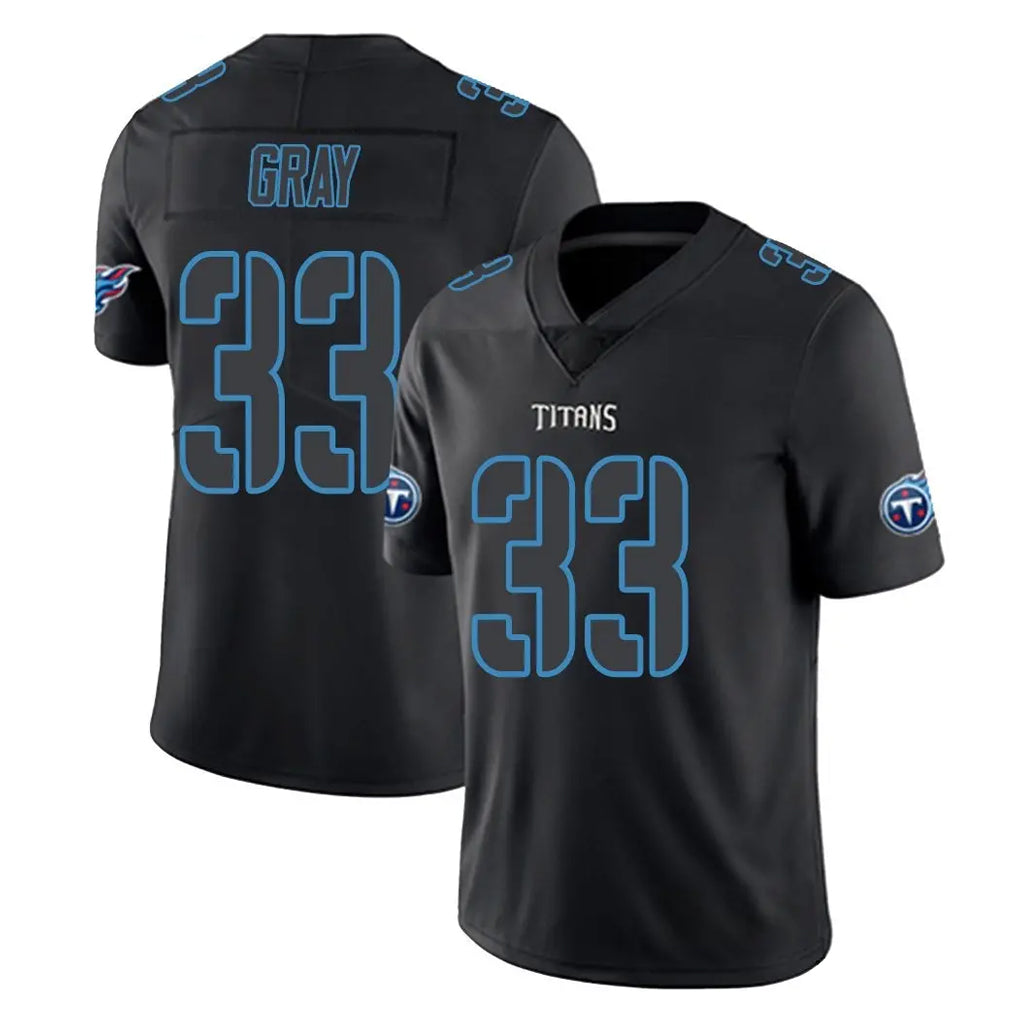 Johmsee T.Titans #33 Cedric Gray Player Black Impact Limited Home Game Stitched Jerseys