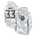 Johmsee T.Titans #33 Cedric Gray Player Camo Arctic Salute to Service Pullover Hoodies Home Game Stitched Jerseys