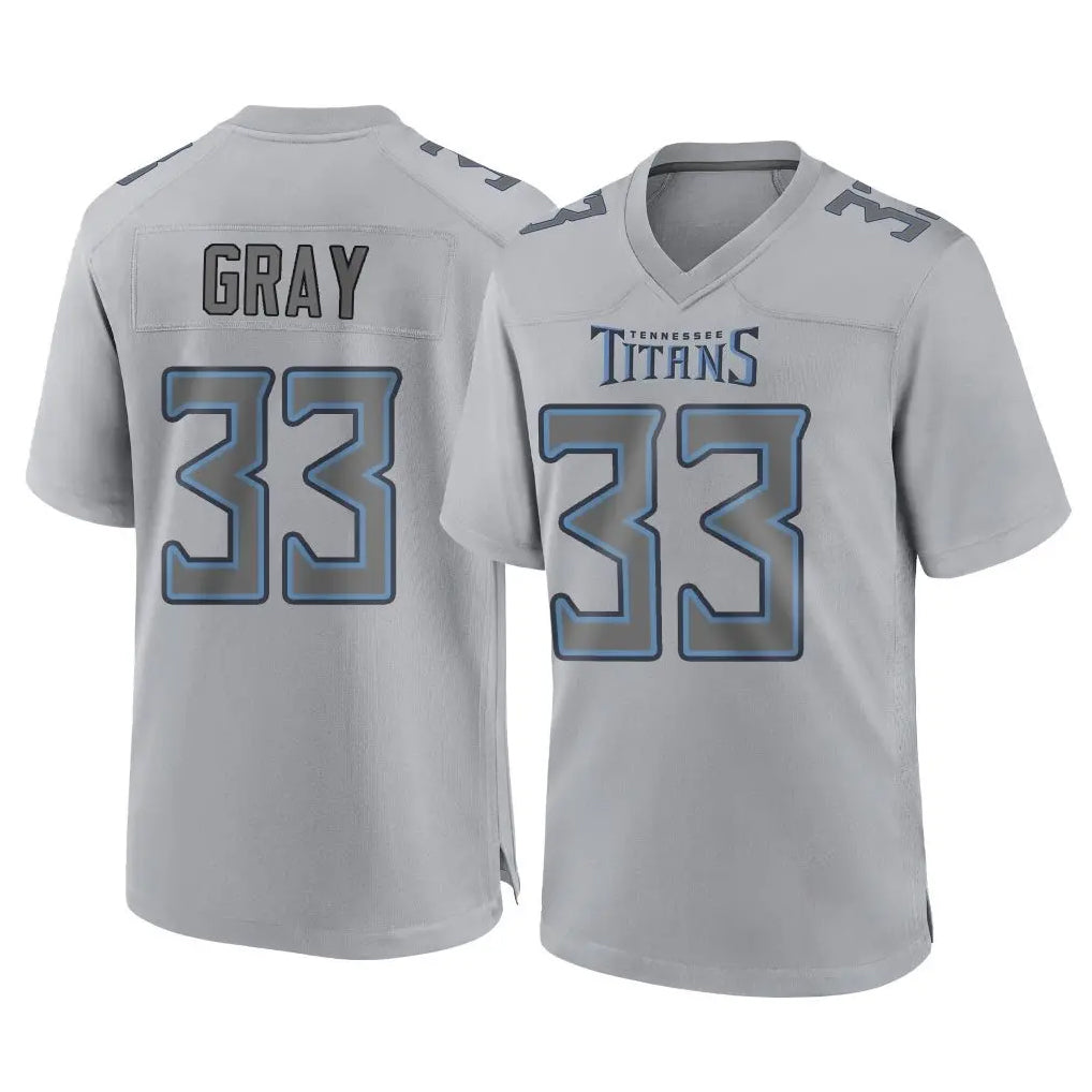 Johmsee T.Titans #33 Cedric Gray Player Gray Atmosphere Fashion Home Game Stitched Jerseys