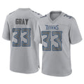 Johmsee T.Titans #33 Cedric Gray Player Gray Atmosphere Fashion Home Game Stitched Jerseys