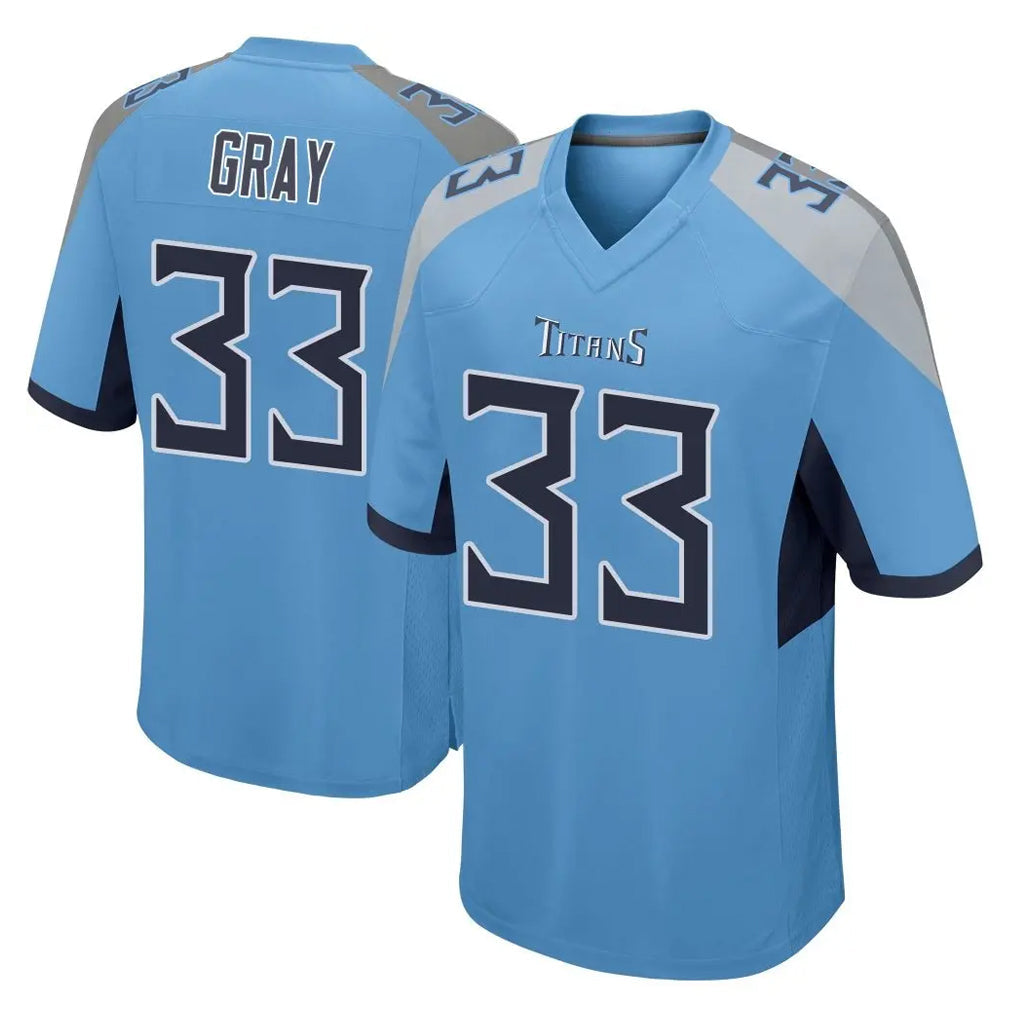 Johmsee T.Titans #33 Cedric Gray Player Light Blue Home Game Stitched Jerseys