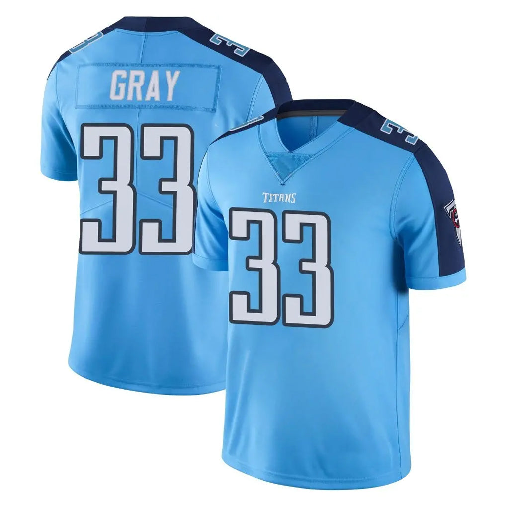 Johmsee T.Titans #33 Cedric Gray Player Light Blue Limited Color Rush Home Game Stitched Jerseys