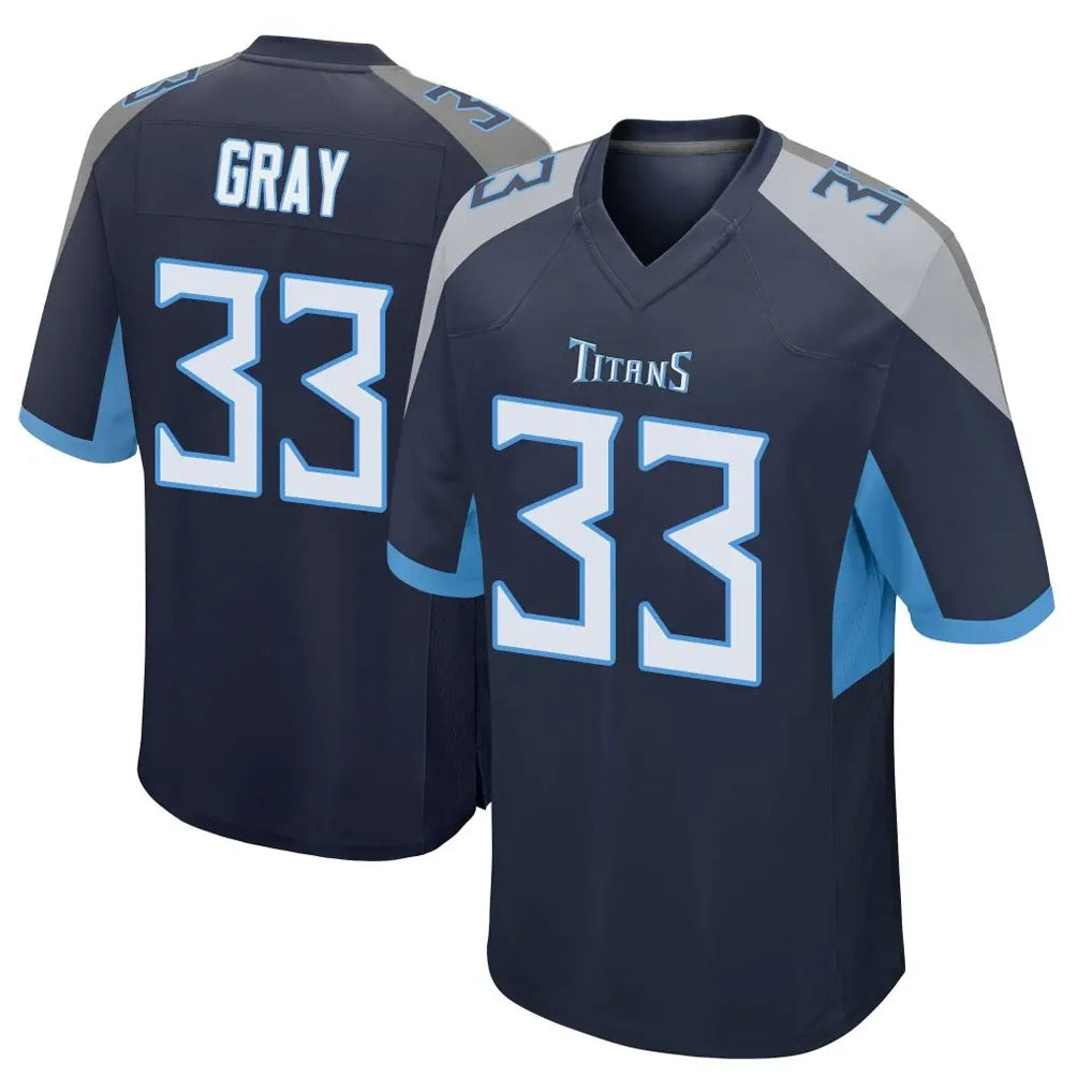 Johmsee T.Titans #33 Cedric Gray Player Navy Home Game Stitched Jerseys