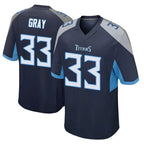 Johmsee T.Titans #33 Cedric Gray Player Navy Home Game Stitched Jerseys