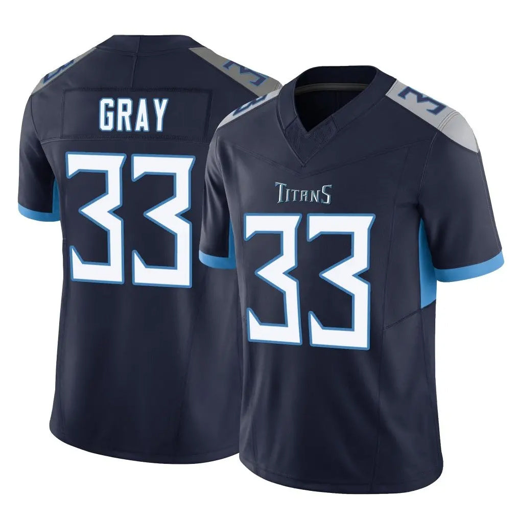 Johmsee T.Titans #33 Cedric Gray Player Navy Limited Vapor F.U.S.E. Home Game Stitched Jerseys