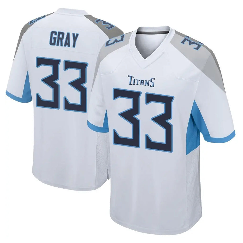 Johmsee T.Titans #33 Cedric Gray Player White Home Game Stitched Jerseys