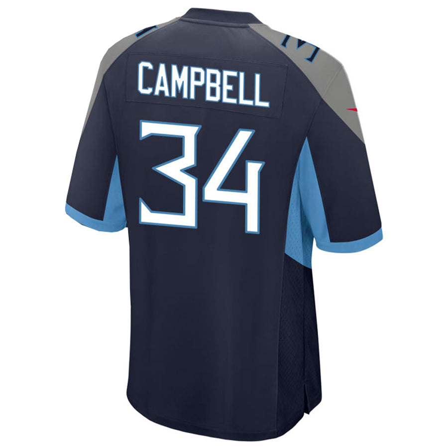 Johmsee T.Titans #34 Earl Campbell Player Navy Home Game Football Jerseys