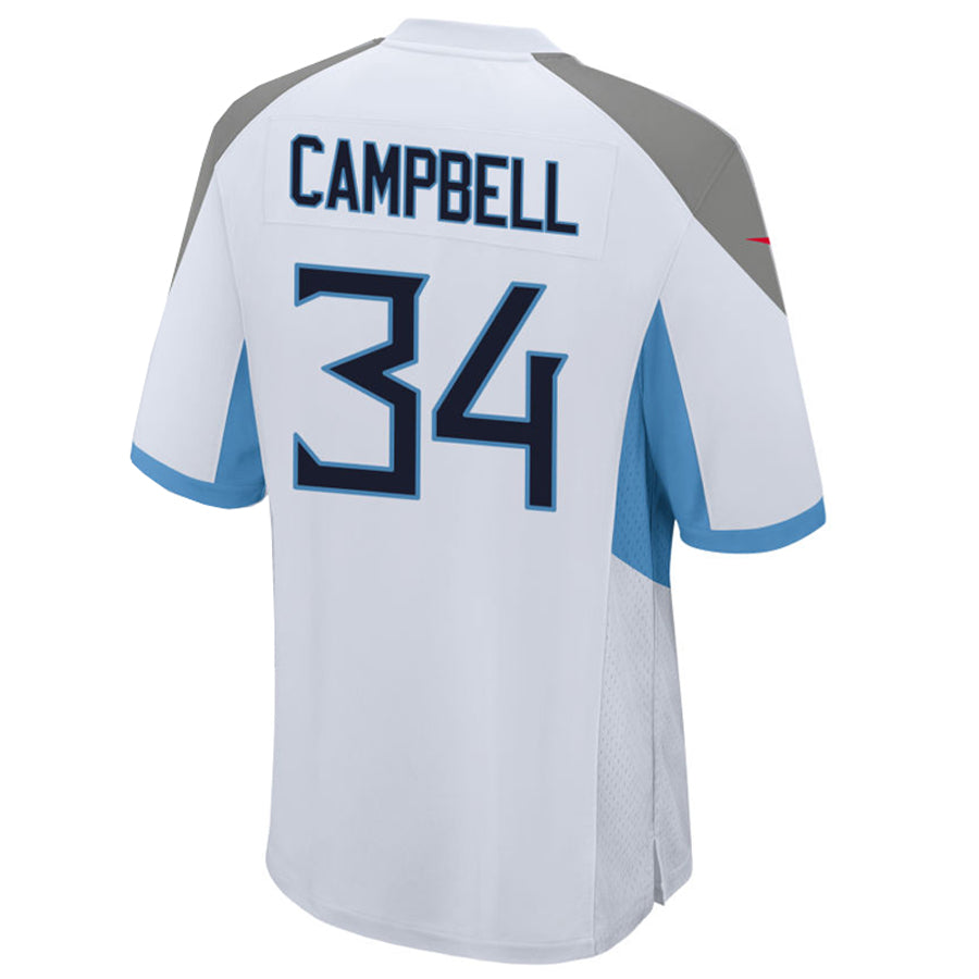 Johmsee T.Titans #34 Earl Campbell Player White Home Game Football Jerseys