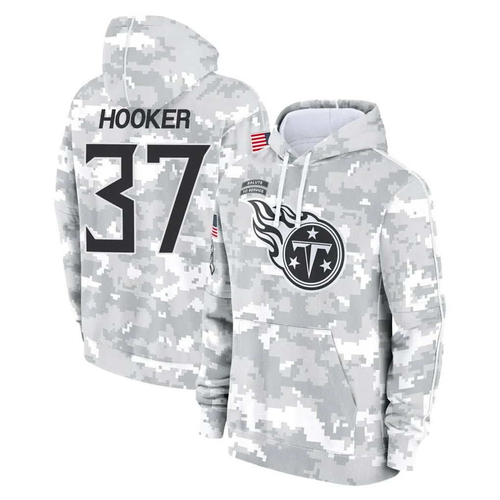 Johmsee T.Titans #37 Amani Hooker Player Camo Arctic Salute to Service Pullover Hoodies Home Game Stitched Jerseys