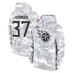 Johmsee T.Titans #37 Amani Hooker Player Camo Arctic Salute to Service Pullover Hoodies Home Game Stitched Jerseys
